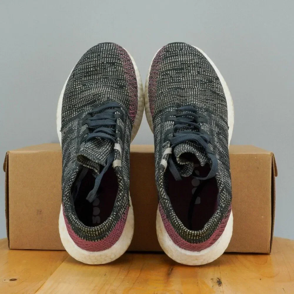 Adidas PureBoost Go Womens Size 7 Shoes Black Gray Pink Running Athletic Sneaker